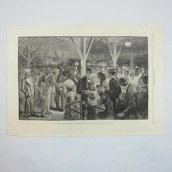 Other - Antique 1882 Print On the Iron Pier, Coney Island Henry A. Ogden Harper’s Weekly
